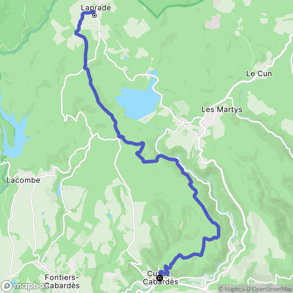 Laprade : carte du parcours de randonnée - France