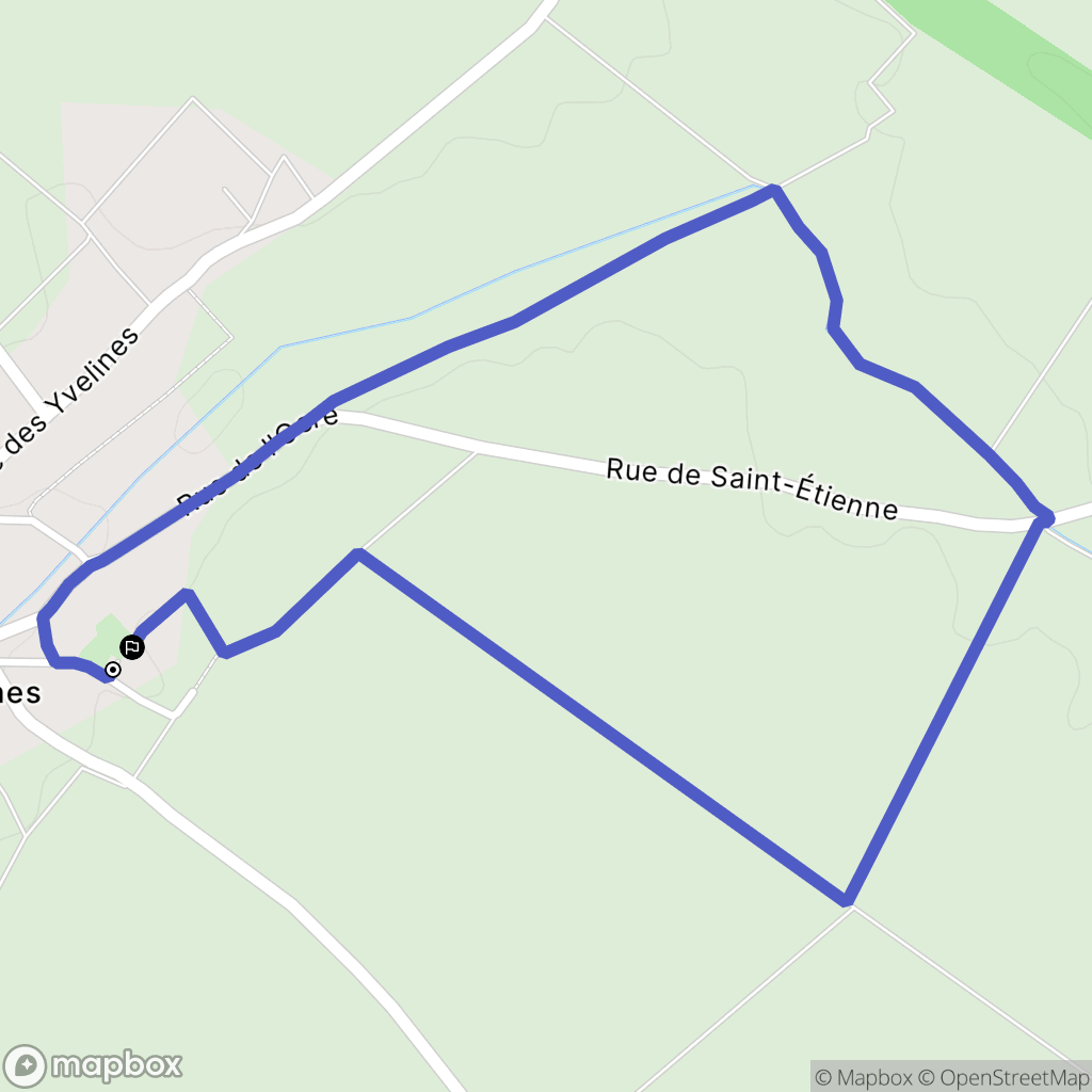 Écrosnes : carte du parcours de randonnée - France