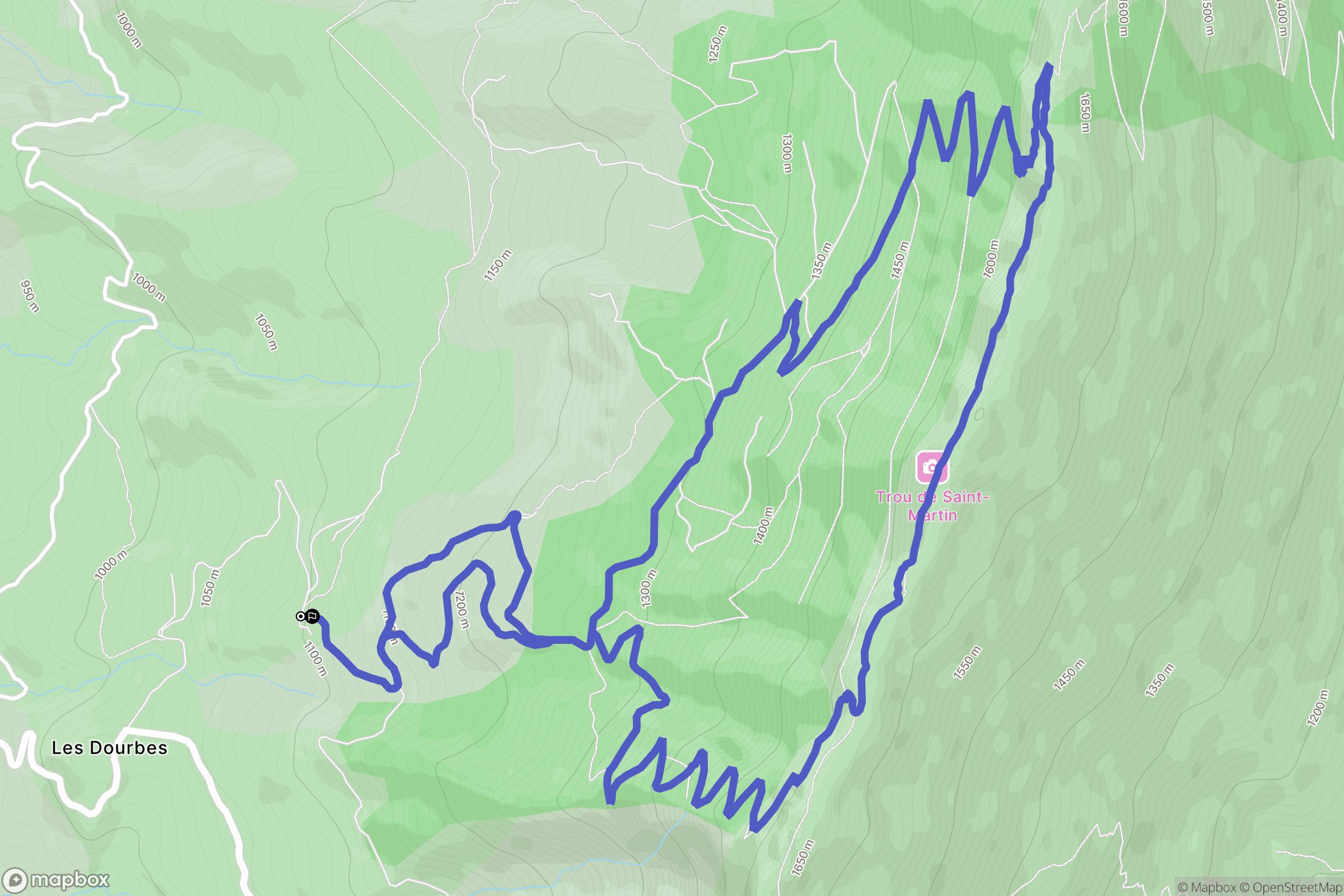 Digne-les-Bains : carte du parcours de randonnée - France
