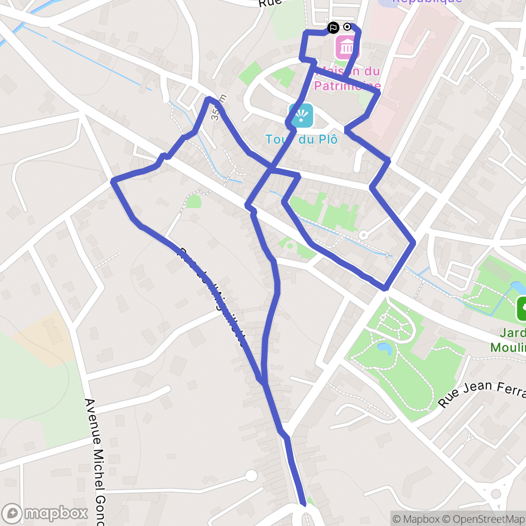 Saint-Yrieix-la-Perche : carte du parcours de randonnée - France