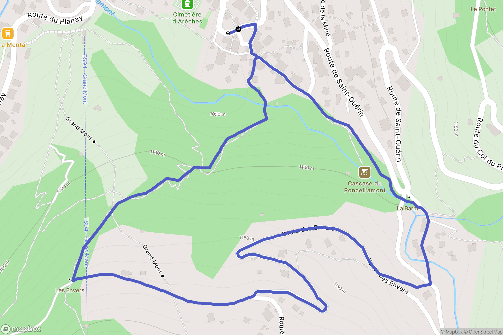 Beaufort : carte du parcours de randonnée - France