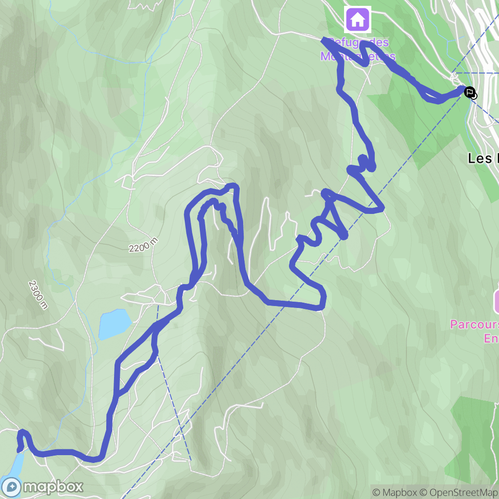 Les Belleville : carte du parcours de randonnée - France