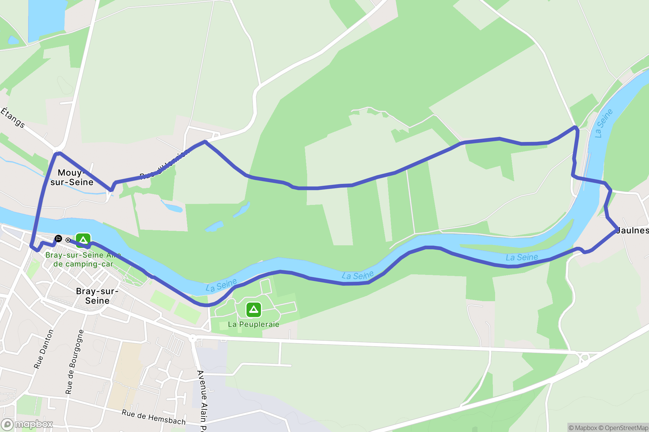 Bary-sur-Seine : carte du parcours de randonnée - France