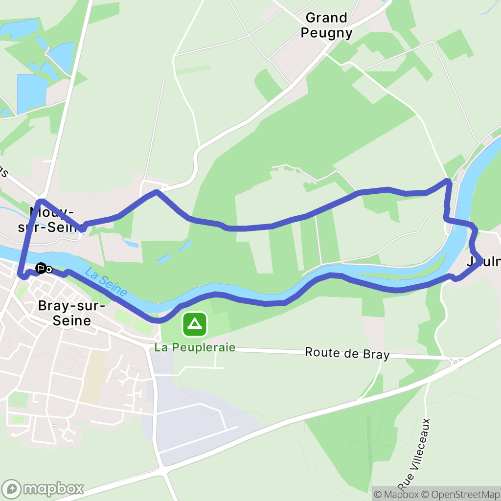 Bary-sur-Seine : carte du parcours de randonnée - France