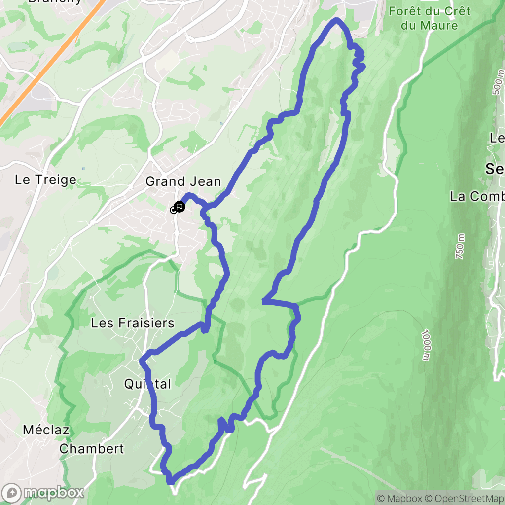 Annecy : carte du parcours de randonnée - France