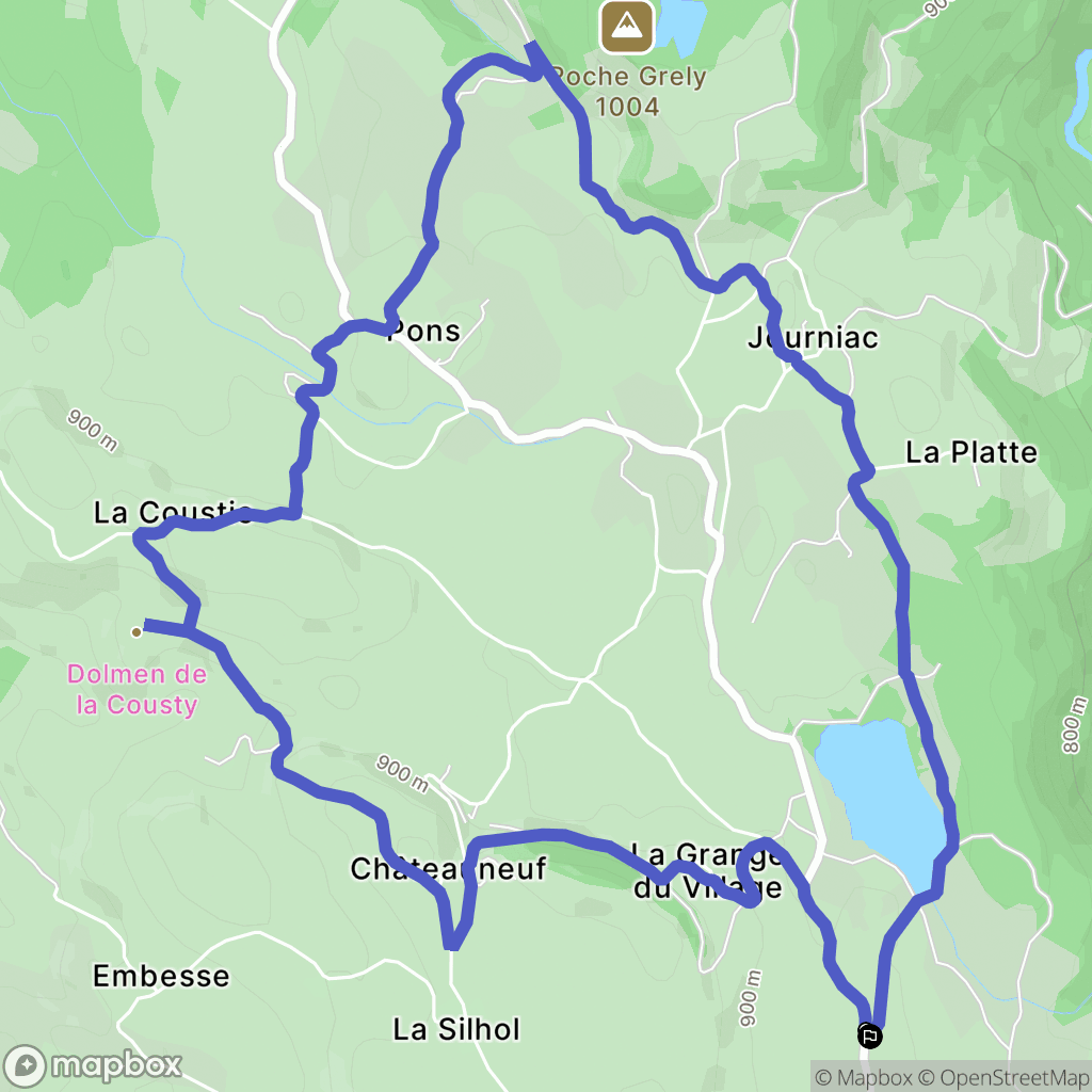 Riom-ès-Montagnes : carte du parcours de randonnée - France