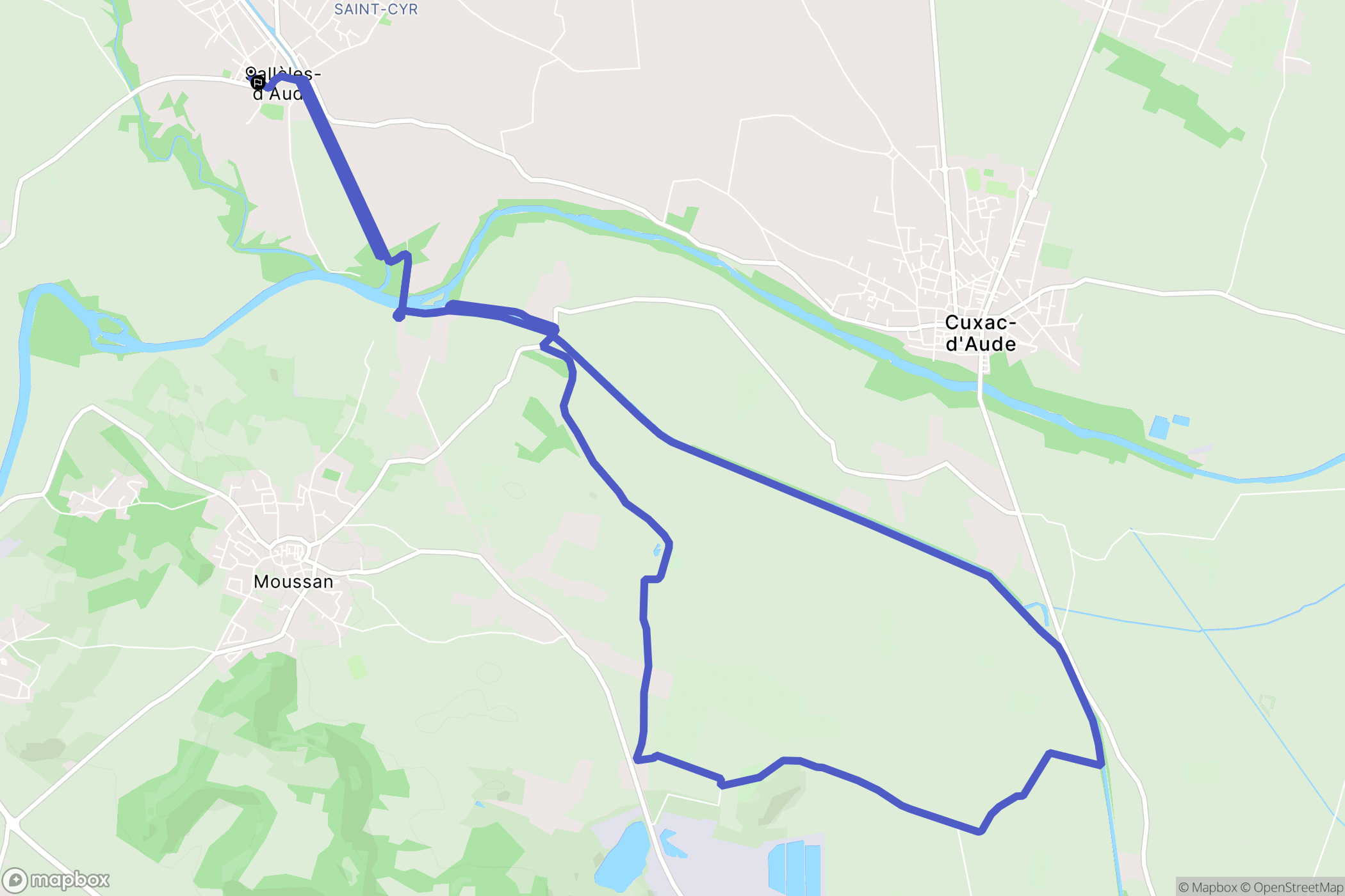 Sallèles-d'Aude : carte du parcours de randonnée - France