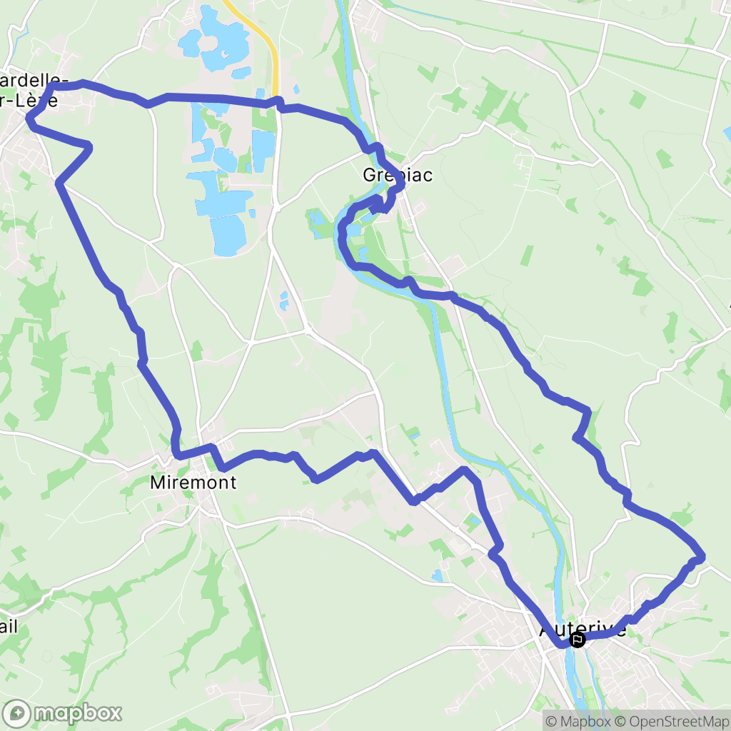 Auterive : carte du parcours de randonnée - France