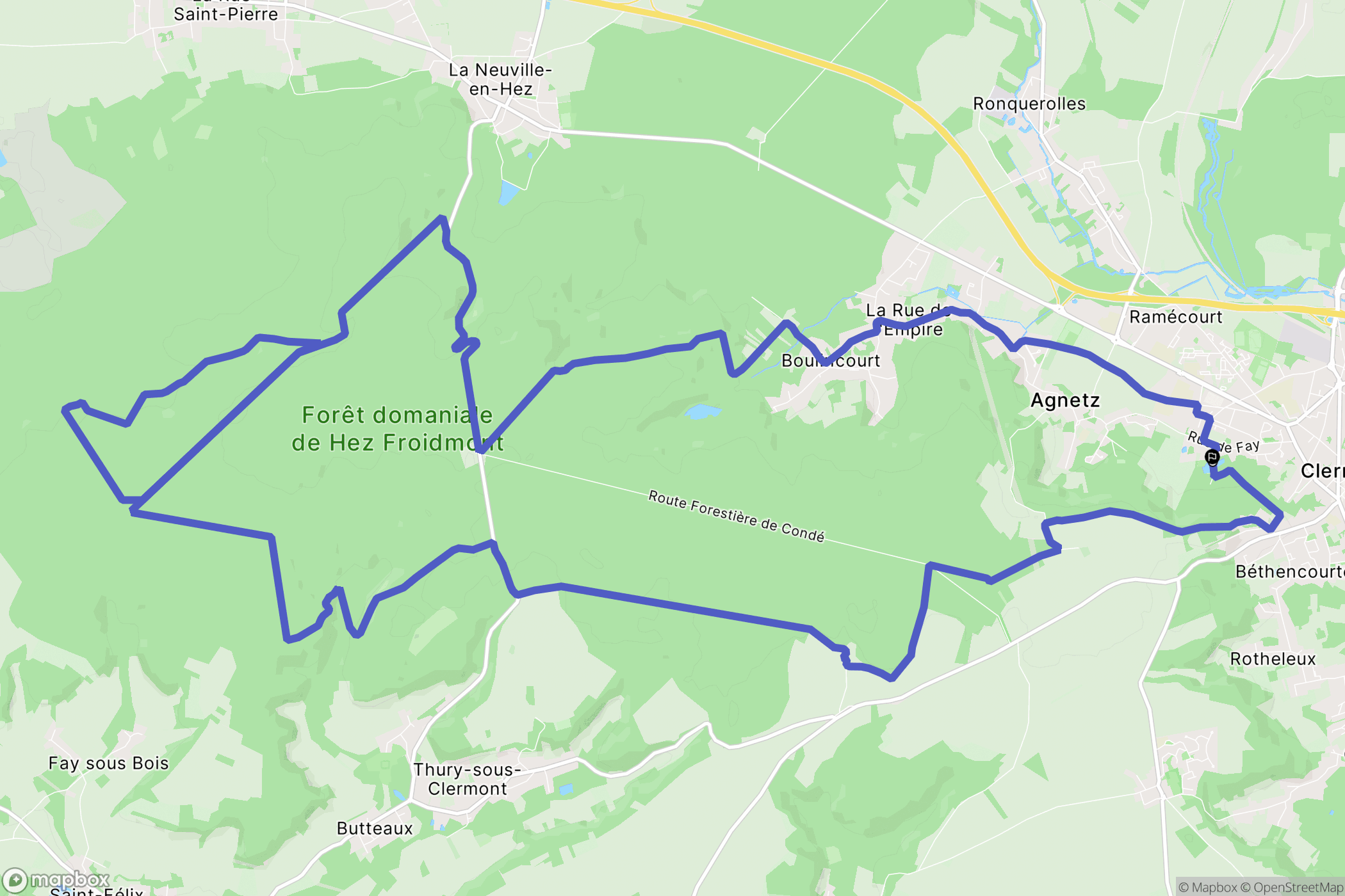 Clermont : carte du parcours de randonnée - France