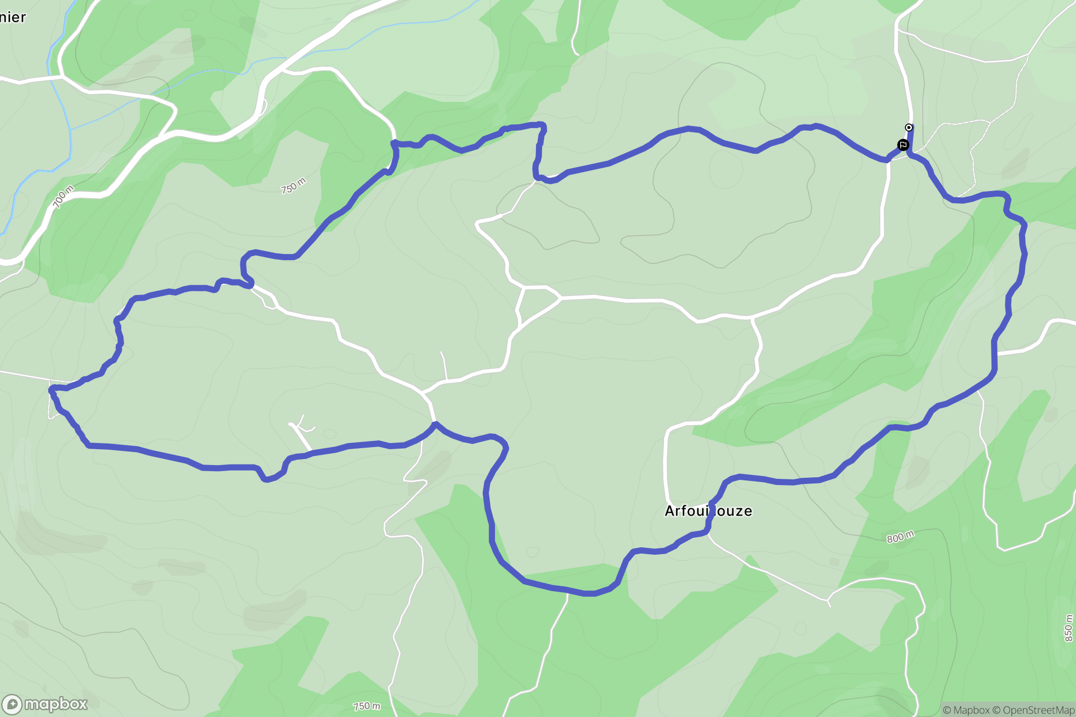 Cros : carte du parcours de randonnée - France