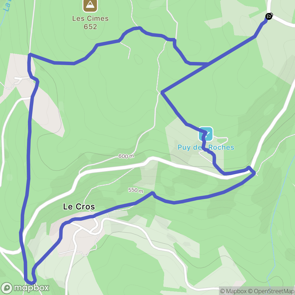 Saint-Goussaud : carte du parcours de randonnée - France