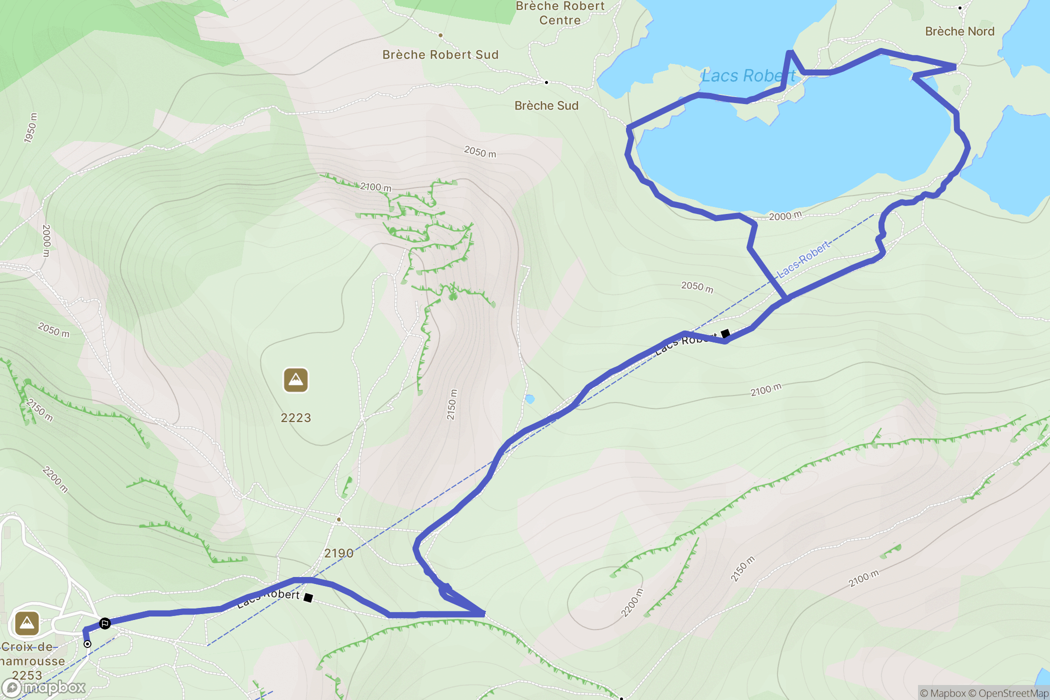 Chamrousse : carte du parcours de randonnée - France