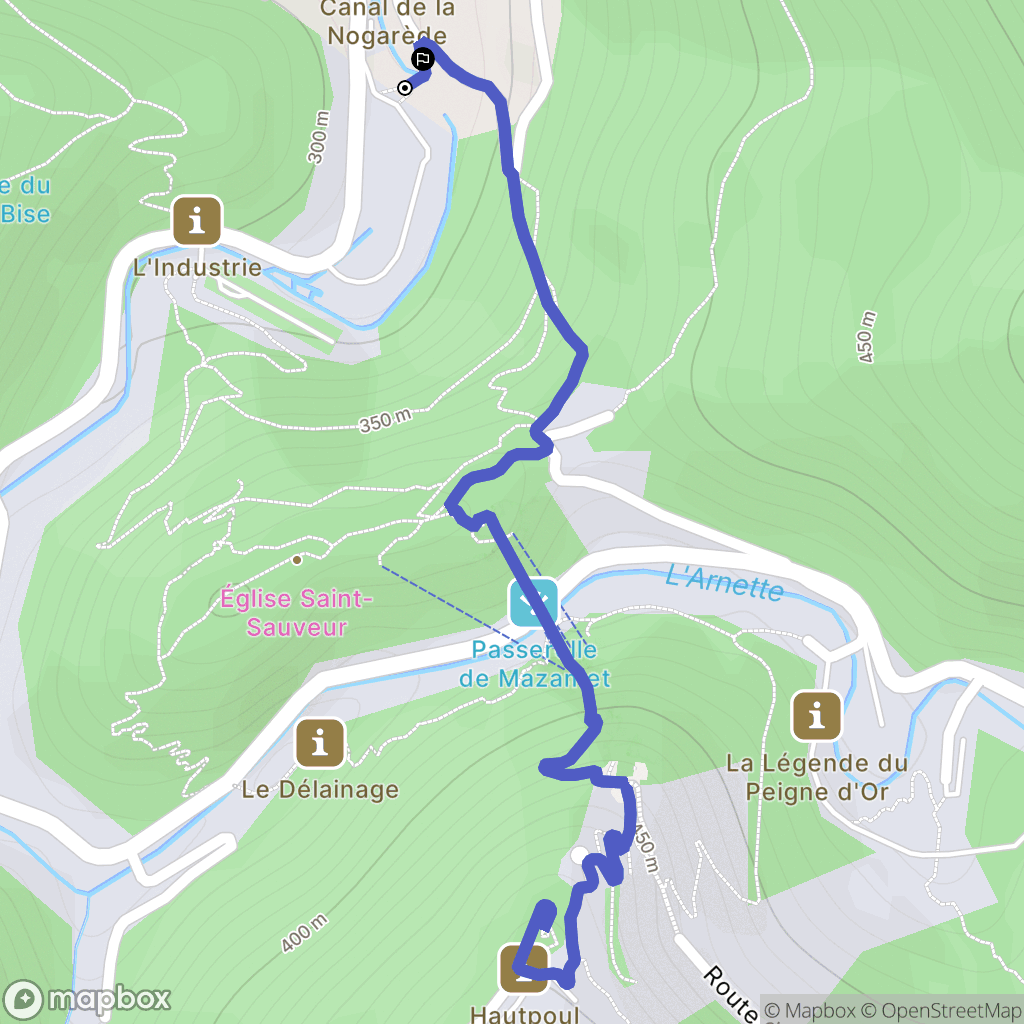 Mazamet : carte du parcours de randonnée - France
