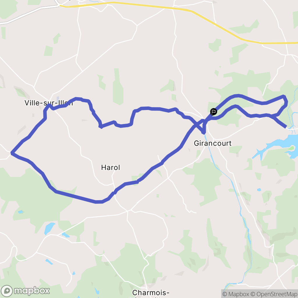 Chaumousey : carte du parcours de randonnée - France