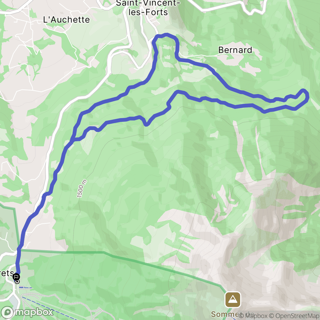 Montclar : carte du parcours de randonnée - France