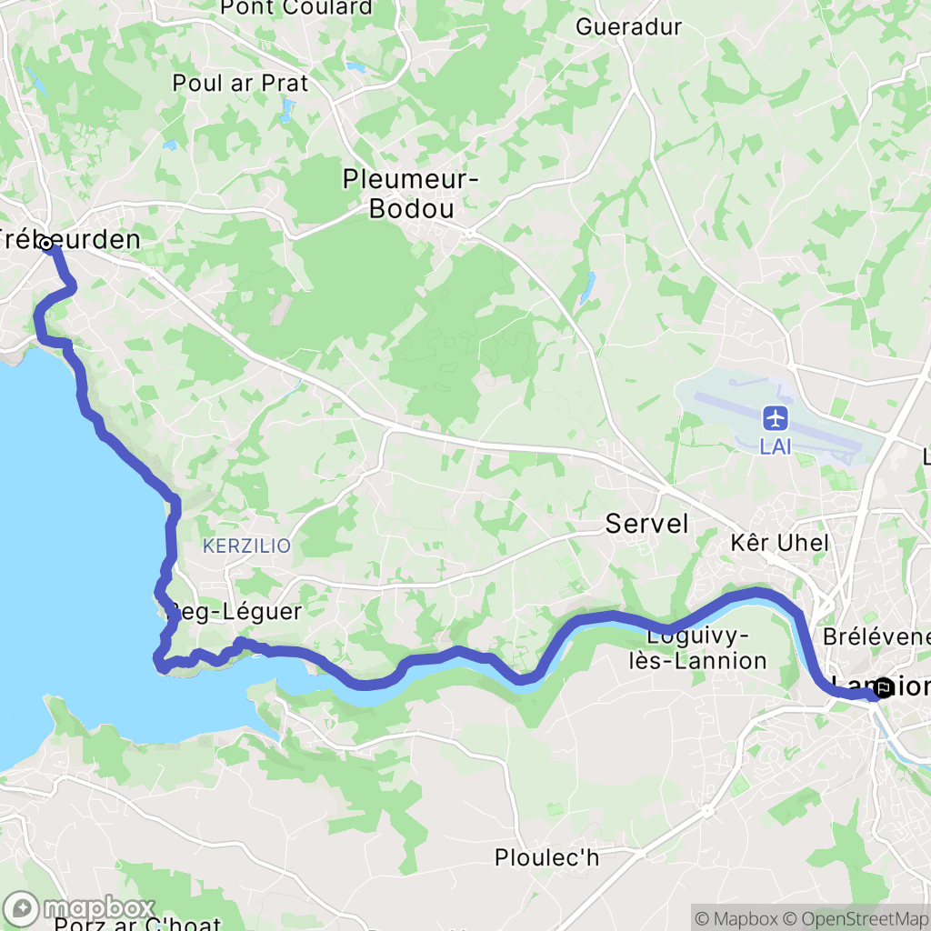 Trébeurden : carte du parcours de randonnée - France