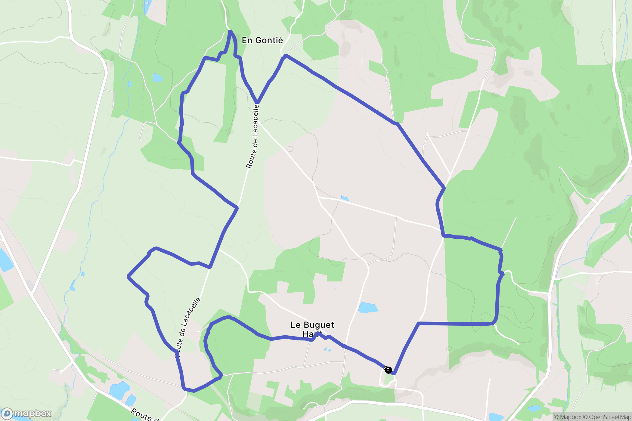 Damiatte : carte du parcours de randonnée - France