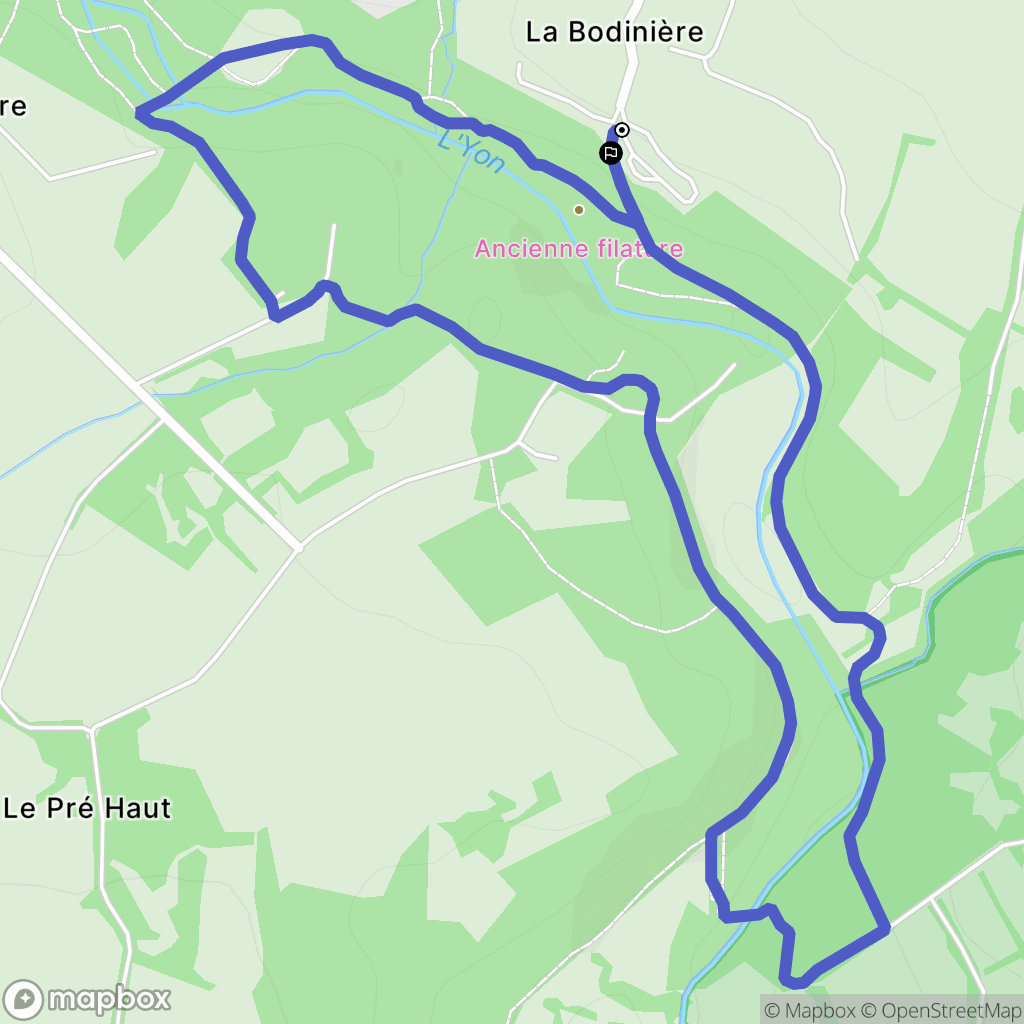 Le Tablier : carte du parcours de randonnée - France