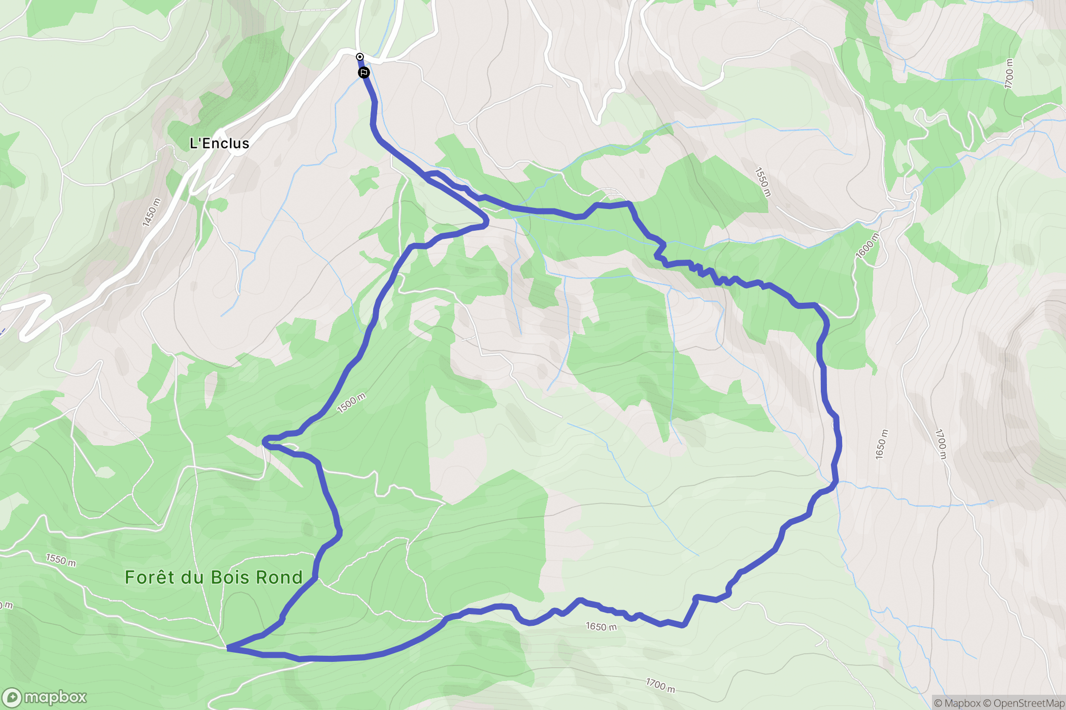 Le Dévoluy : carte du parcours de randonnée - France