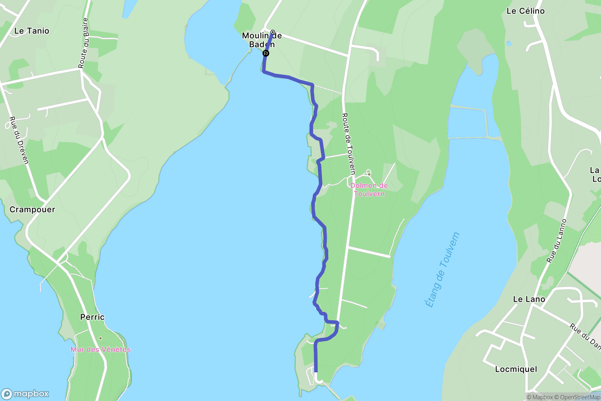 Baden : carte du parcours de randonnée - France