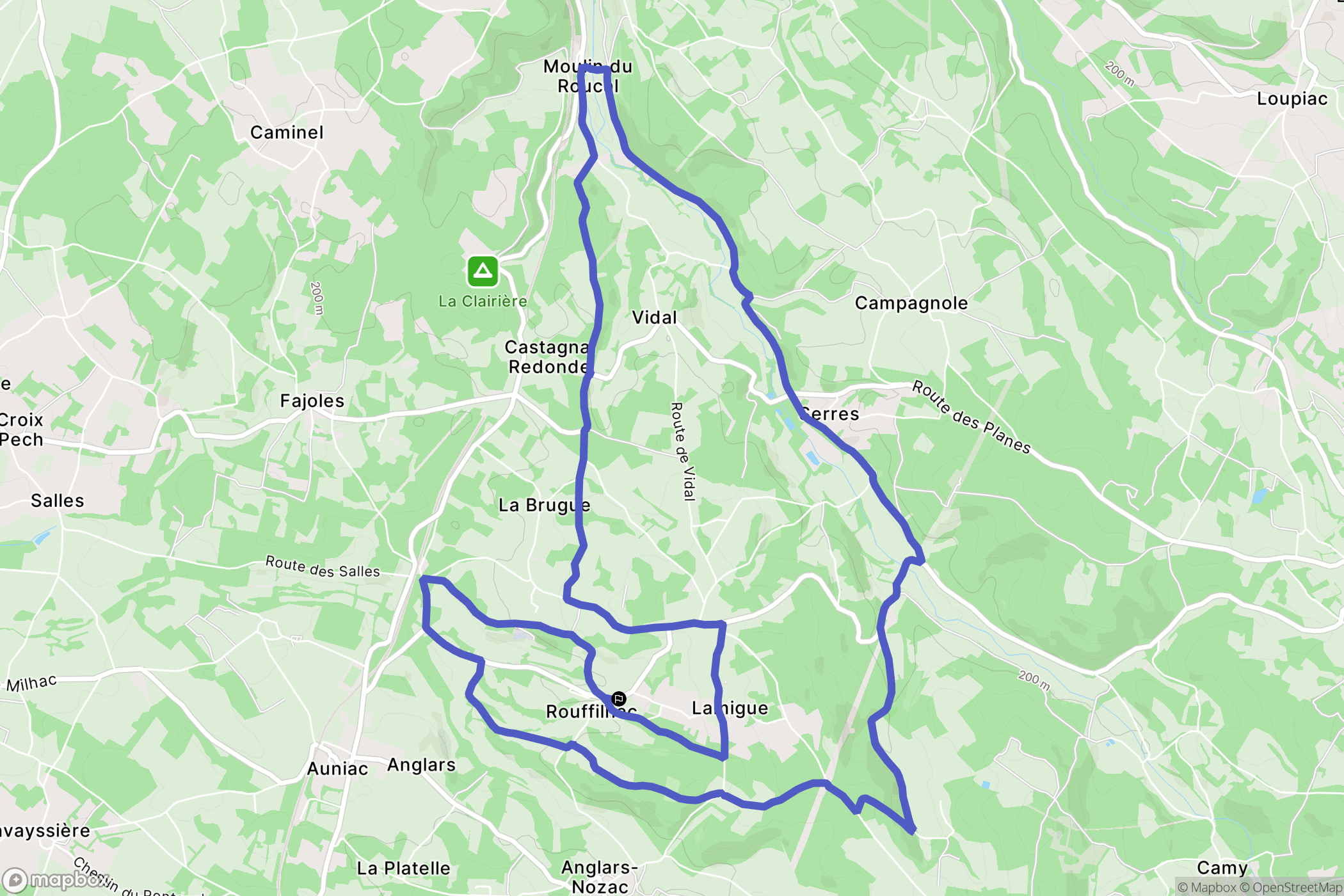 Rouffilhac : carte du parcours de randonnée - France