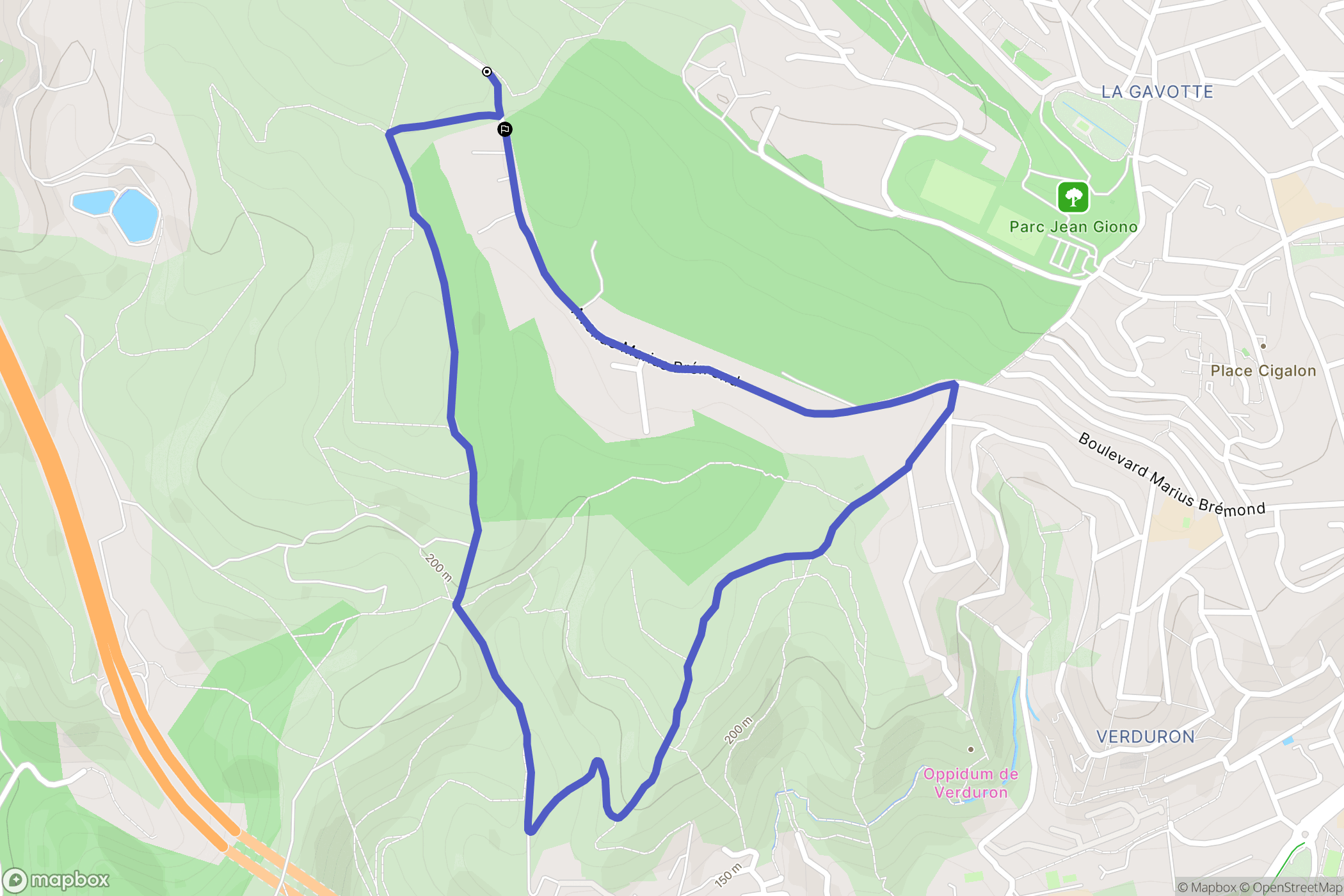 Les Pennes-Mirabeau : carte du parcours de randonnée - France