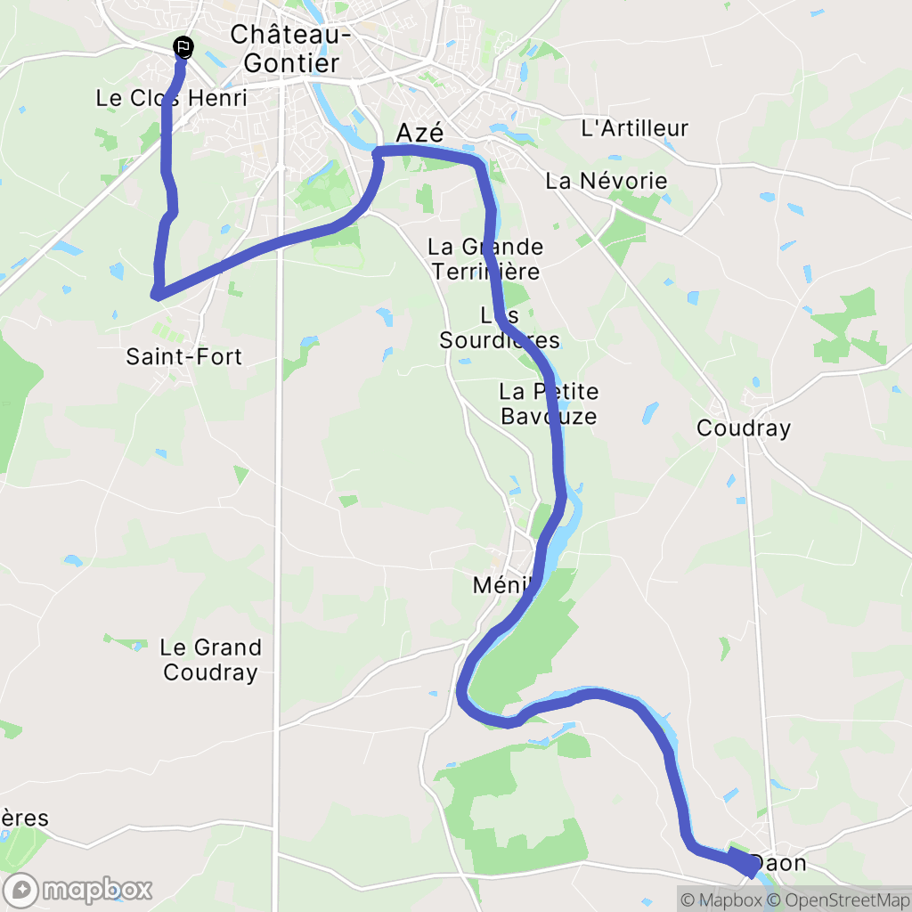 Château-Gontier-sur-Mayenne : carte du parcours de randonnée - France