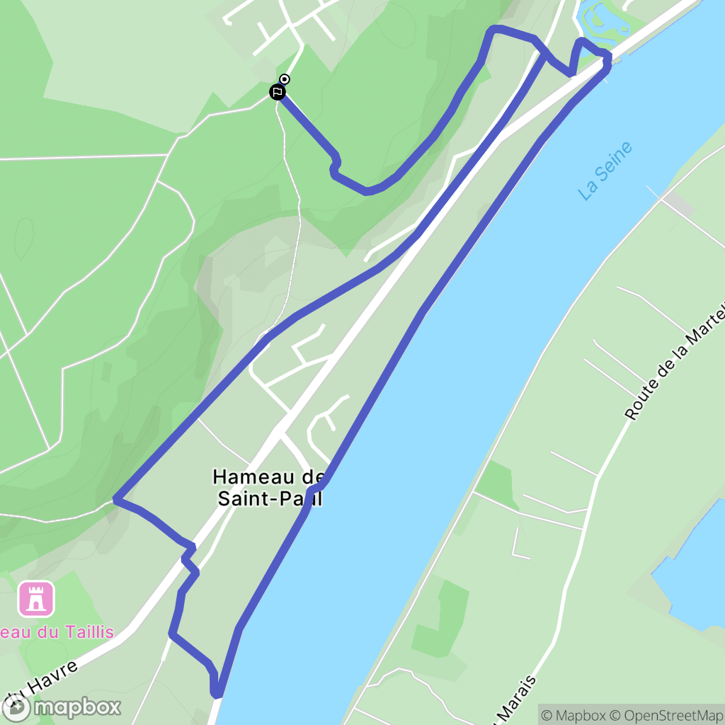 Le Trait : carte du parcours de randonnée - France