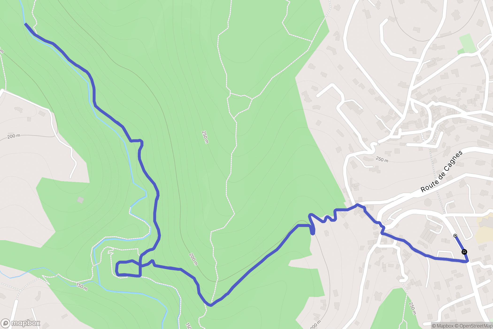 La Gaude : carte du parcours de randonnée - France