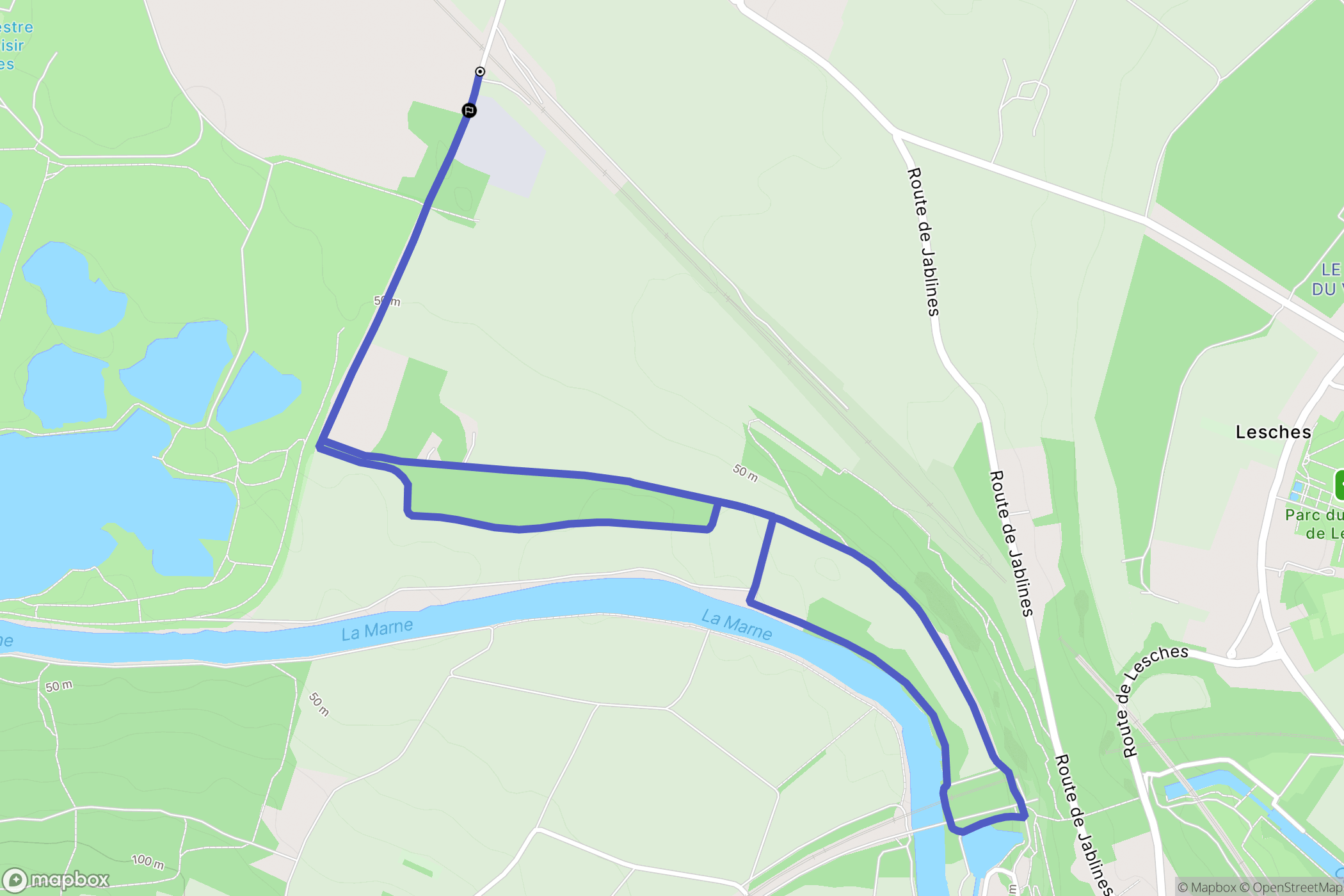 Jablines : carte du parcours de randonnée - France