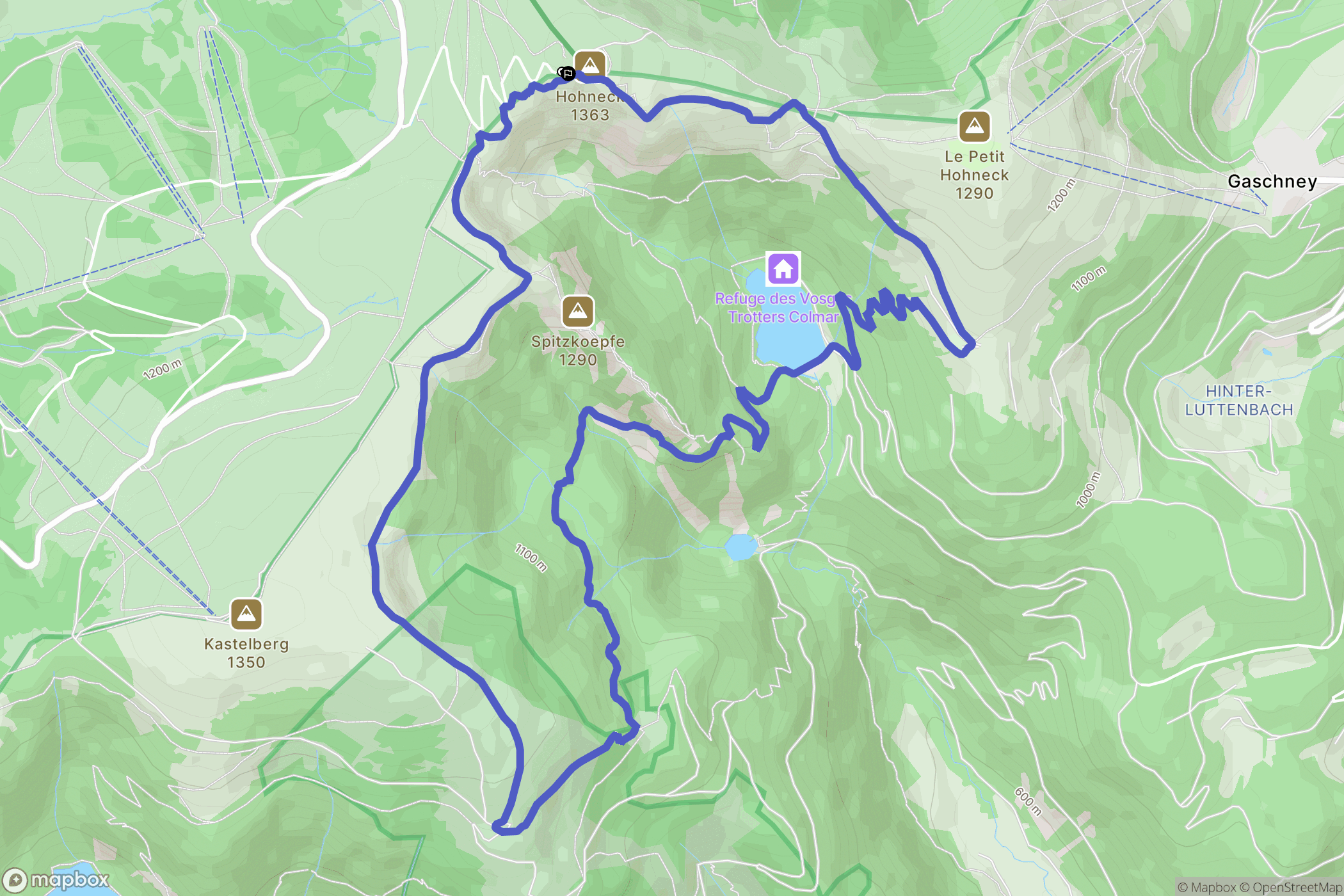 La bresse : carte du parcours de randonnée - France