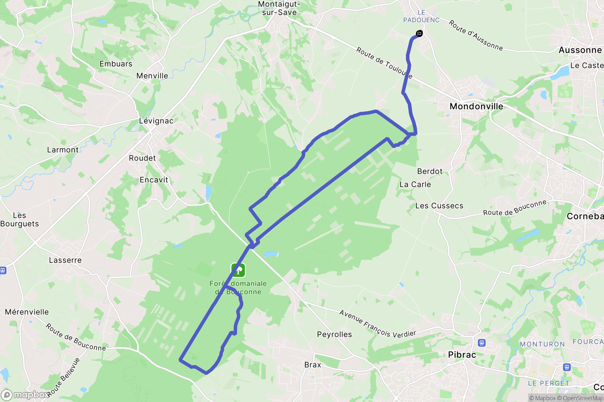 Daux : carte du parcours de randonnée - France