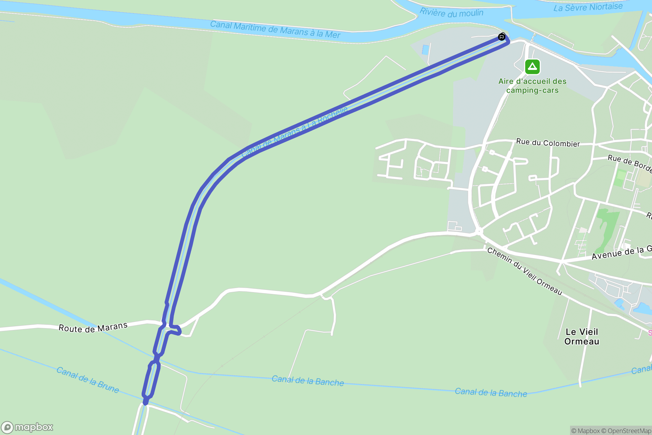 Marans : carte du parcours de randonnée - France