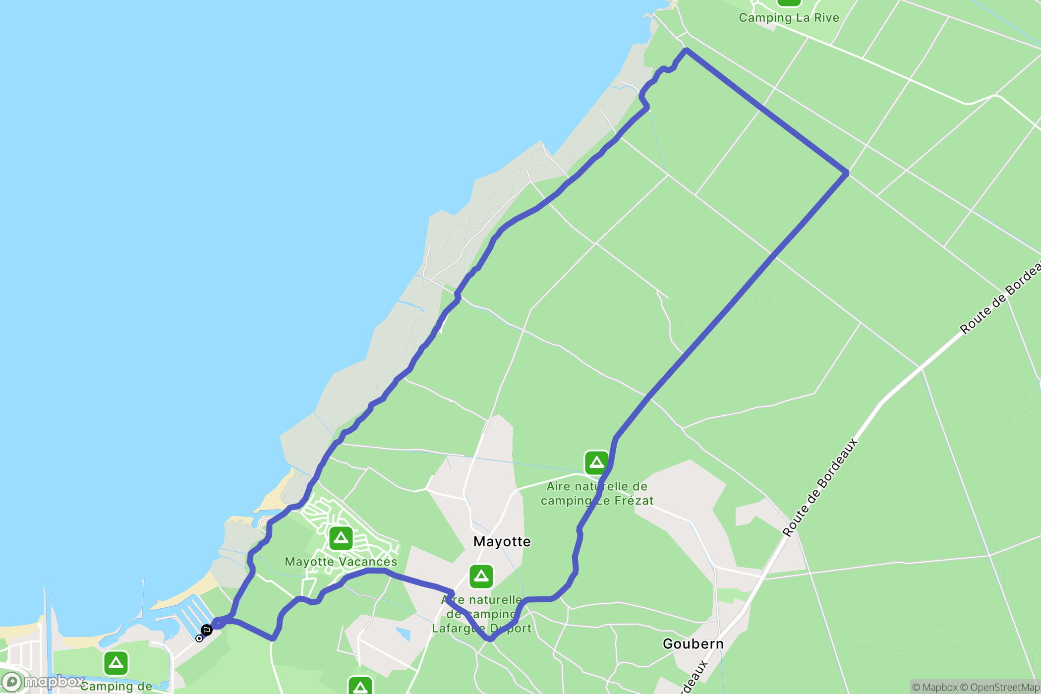 Biscarrosse : carte du parcours de randonnée - France