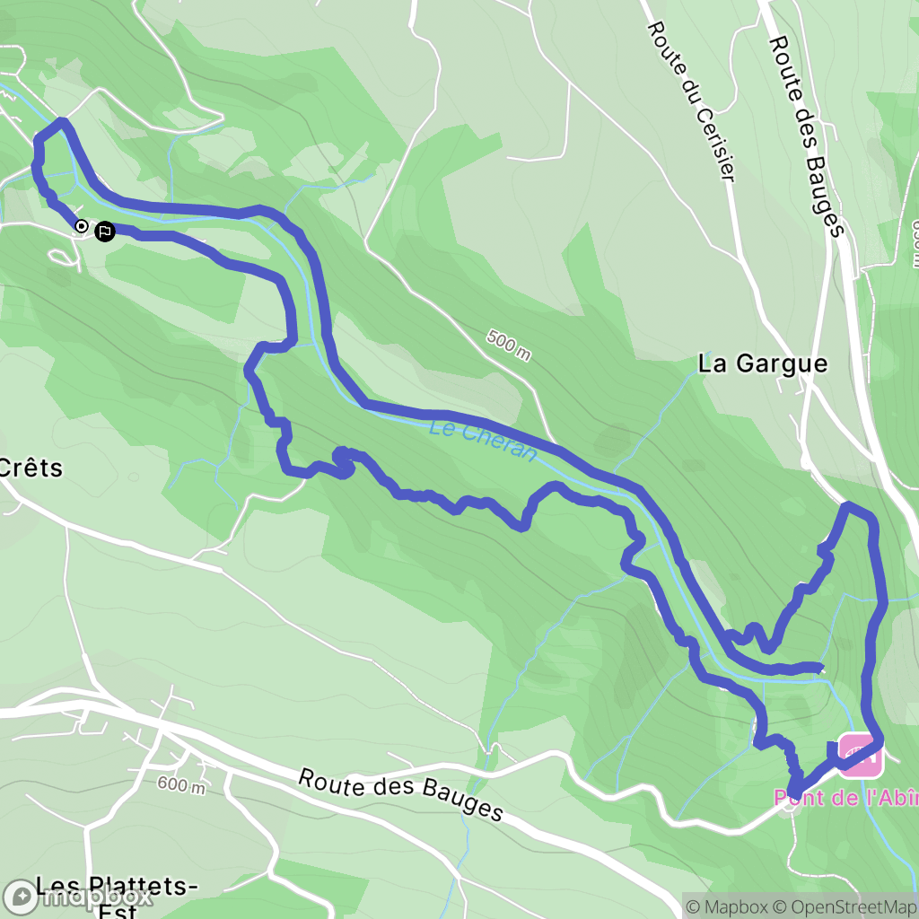 Cusy : carte du parcours de randonnée - France