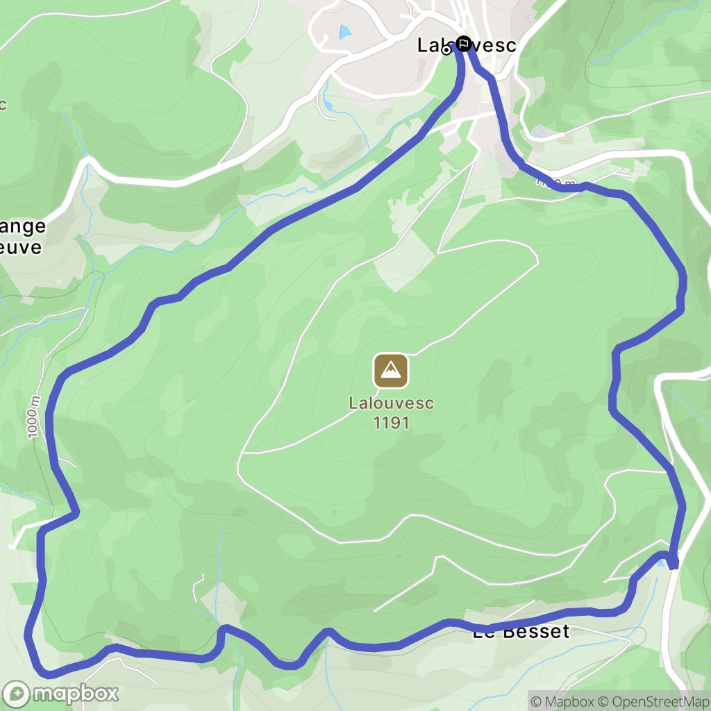 Lalouvesc : carte du parcours de randonnée - France