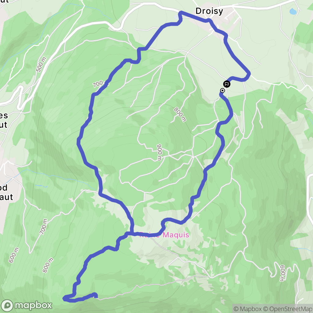 Droisy : carte du parcours de randonnée - France