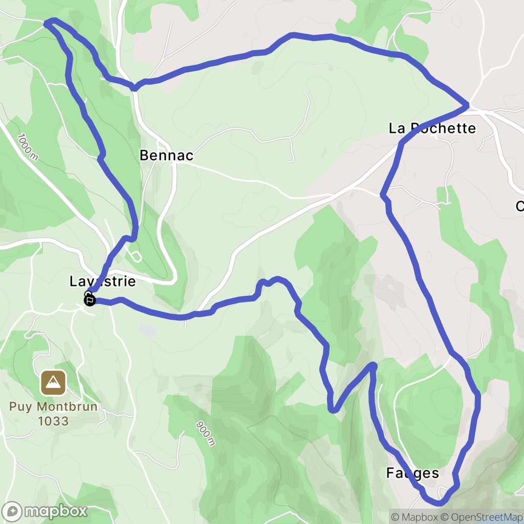 Neuvéglise-sur-Truyère : carte du parcours de randonnée - France