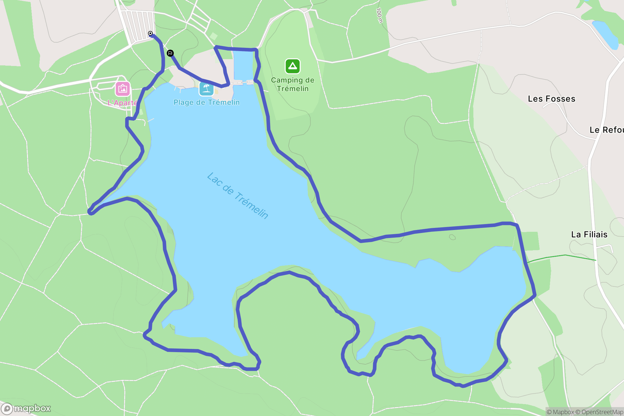 Iffendic : carte du parcours de randonnée - France