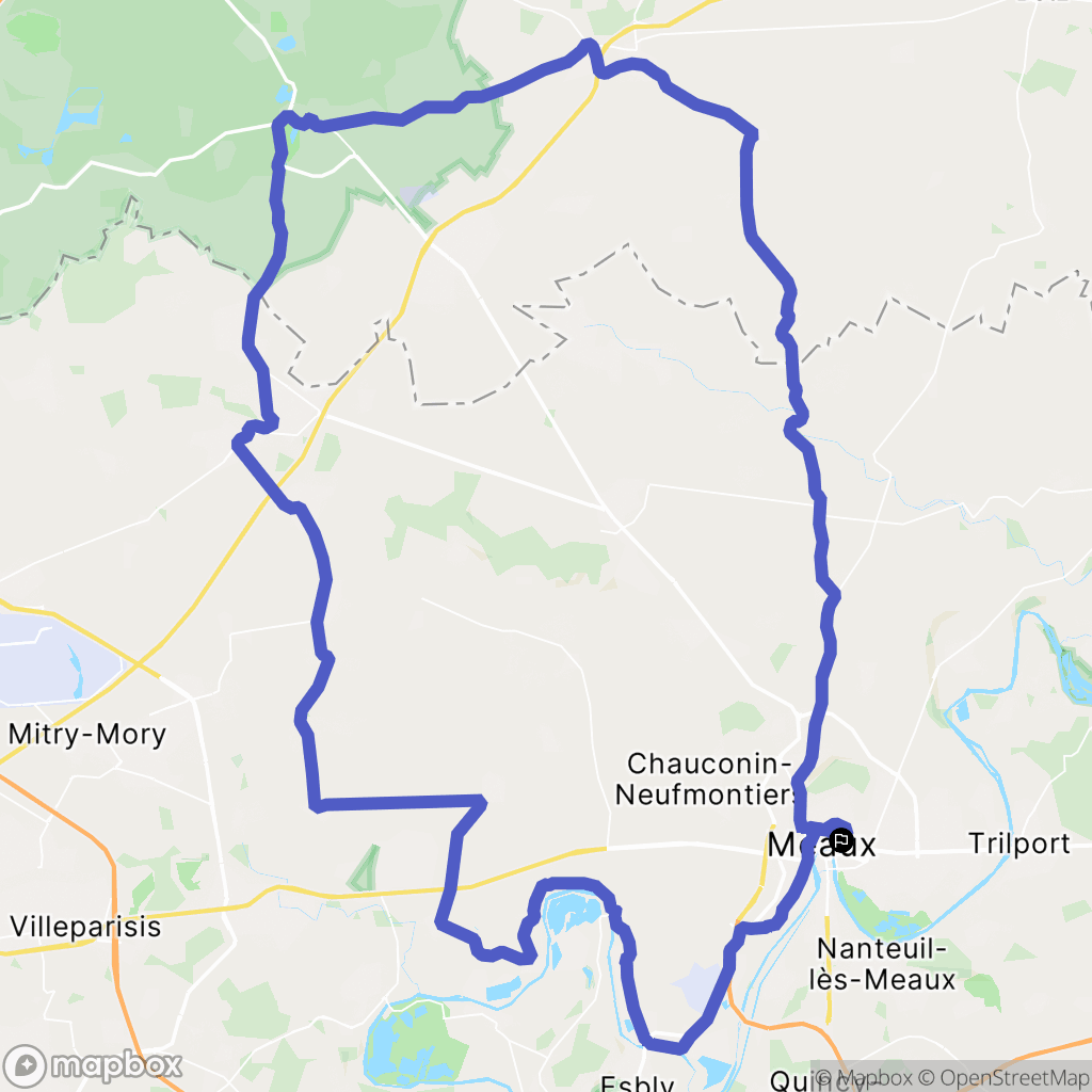 Meaux : carte du parcours de randonnée - France
