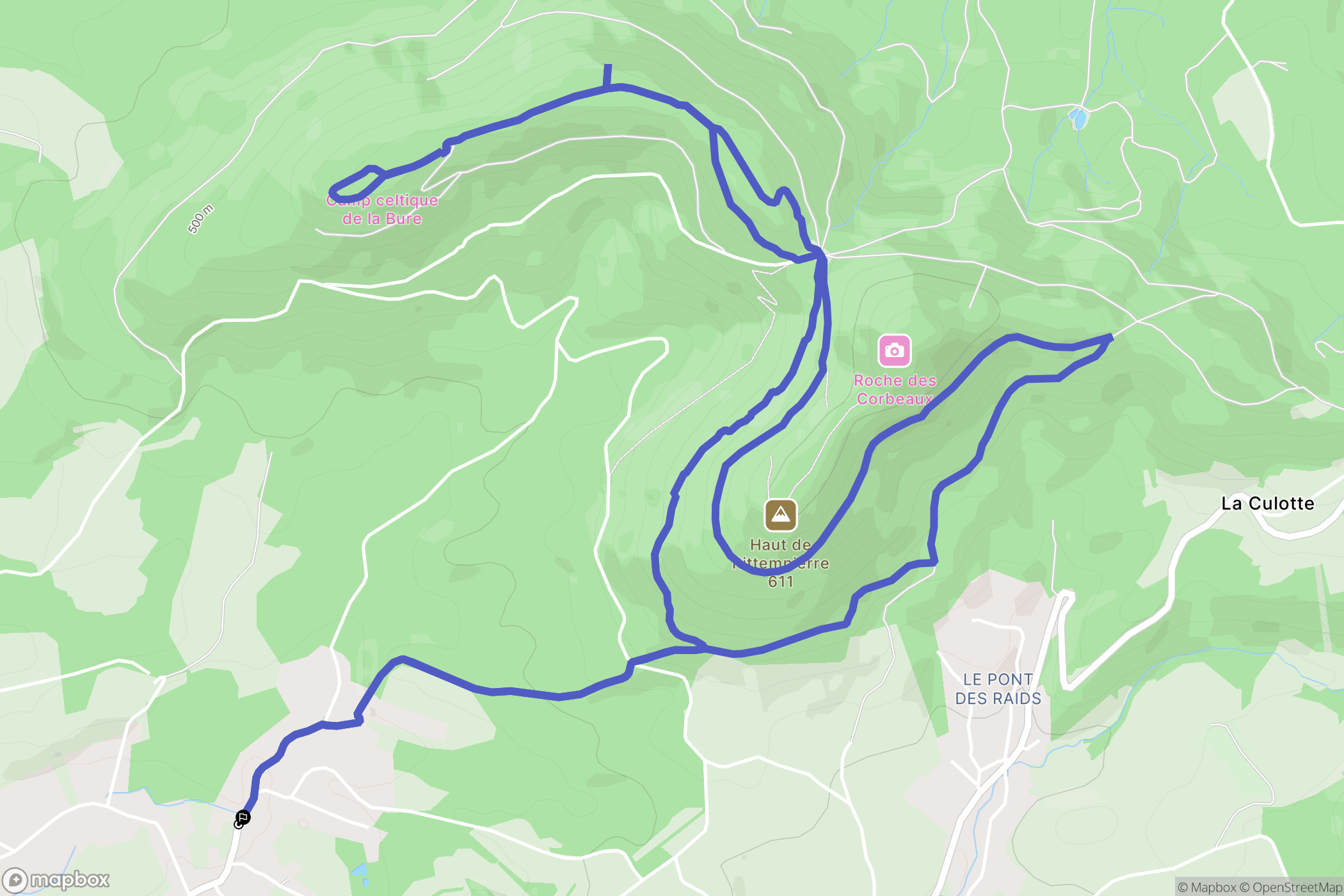 Saint-Dié-des-Vosges : carte du parcours de randonnée - France