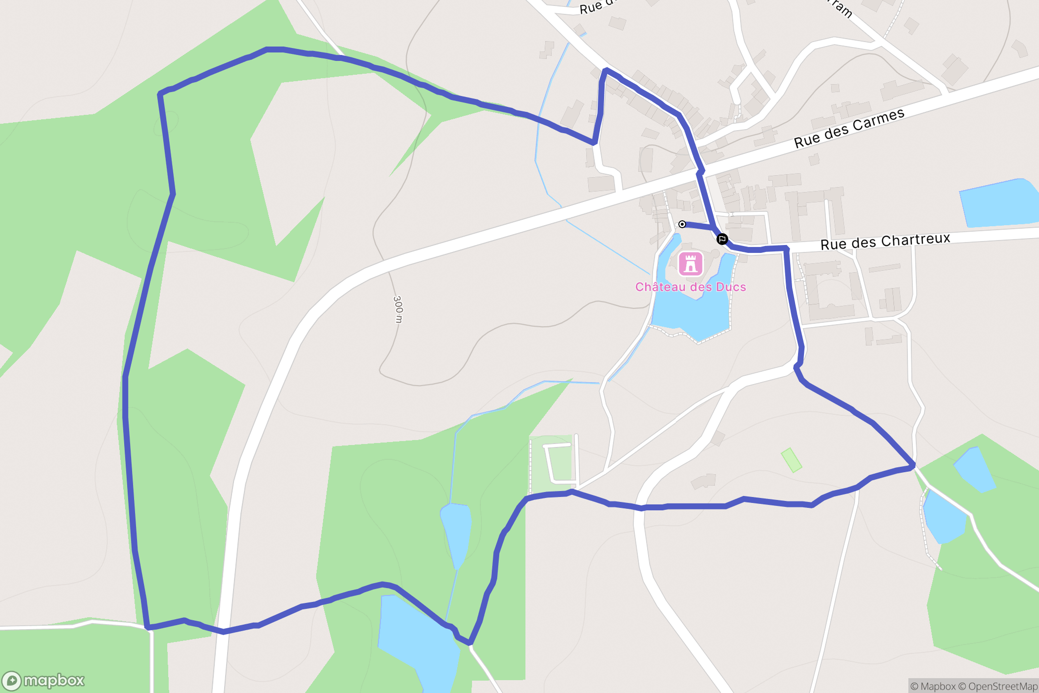 Mortemart : carte du parcours de randonnée - France