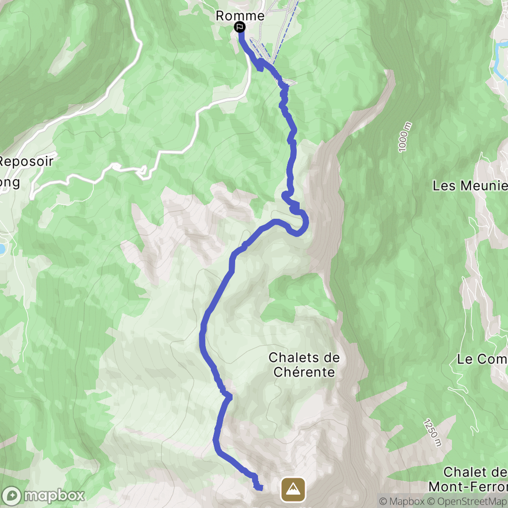 Nancy-sur-Cluses : carte du parcours de randonnée - France