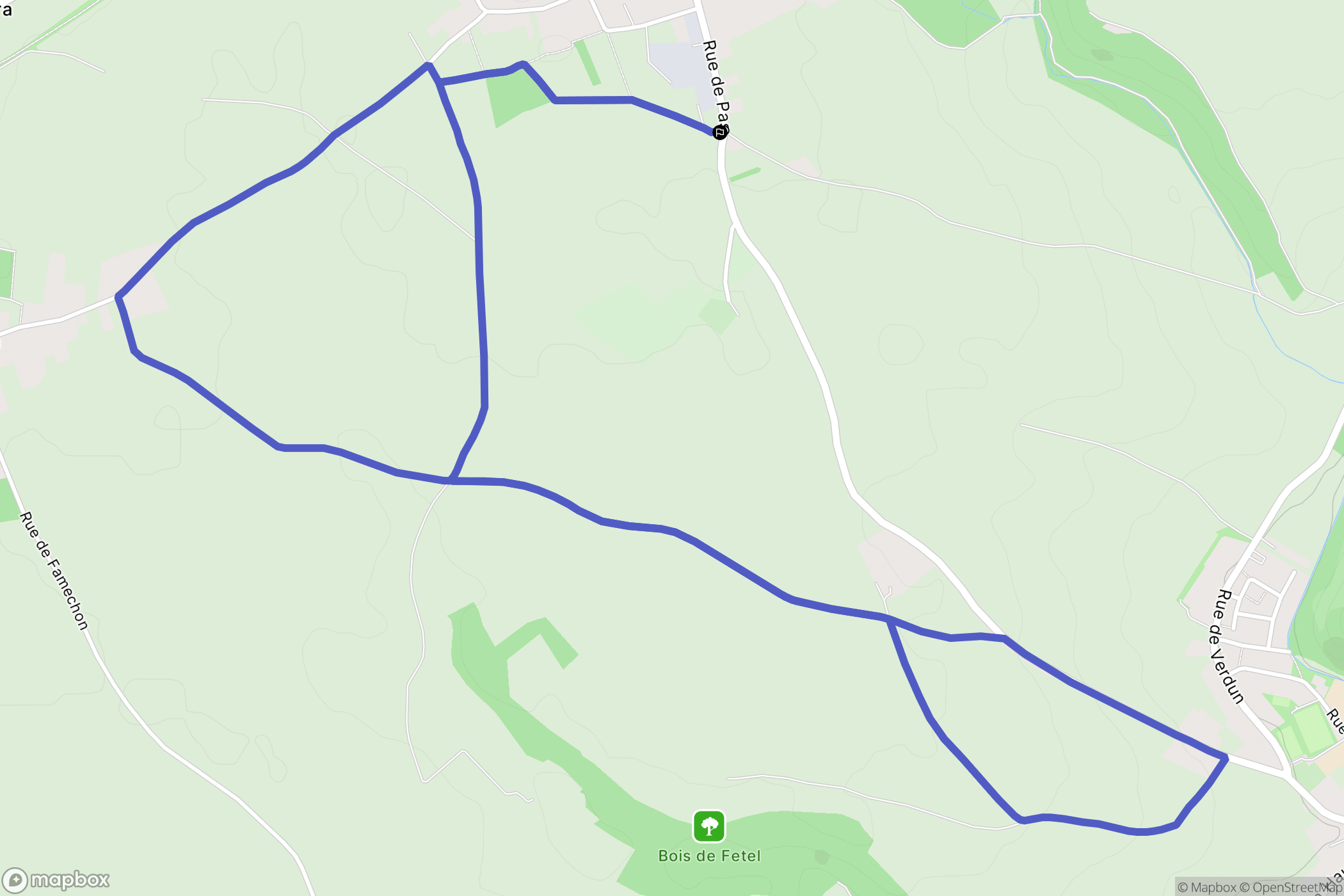 Mondicourt : carte du parcours de randonnée - France