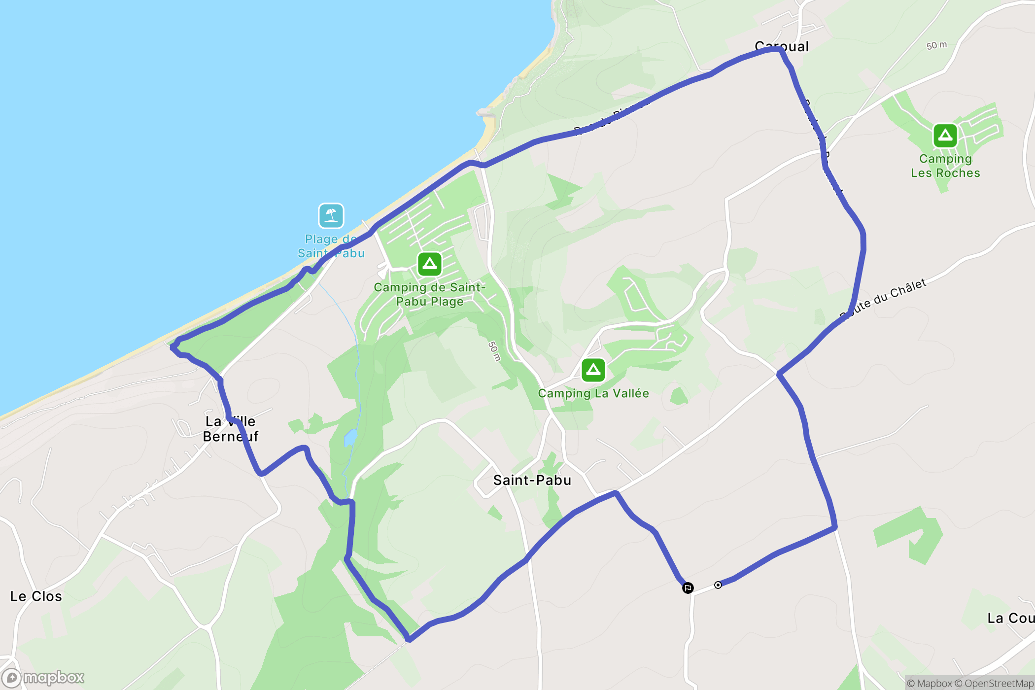 Erquy : carte du parcours de randonnée - France
