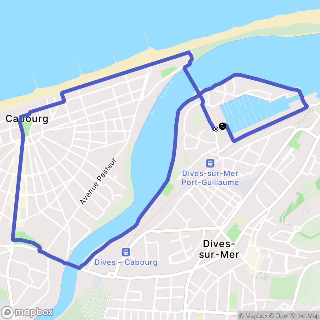Dives-sur-Mer : carte du parcours de randonnée - France