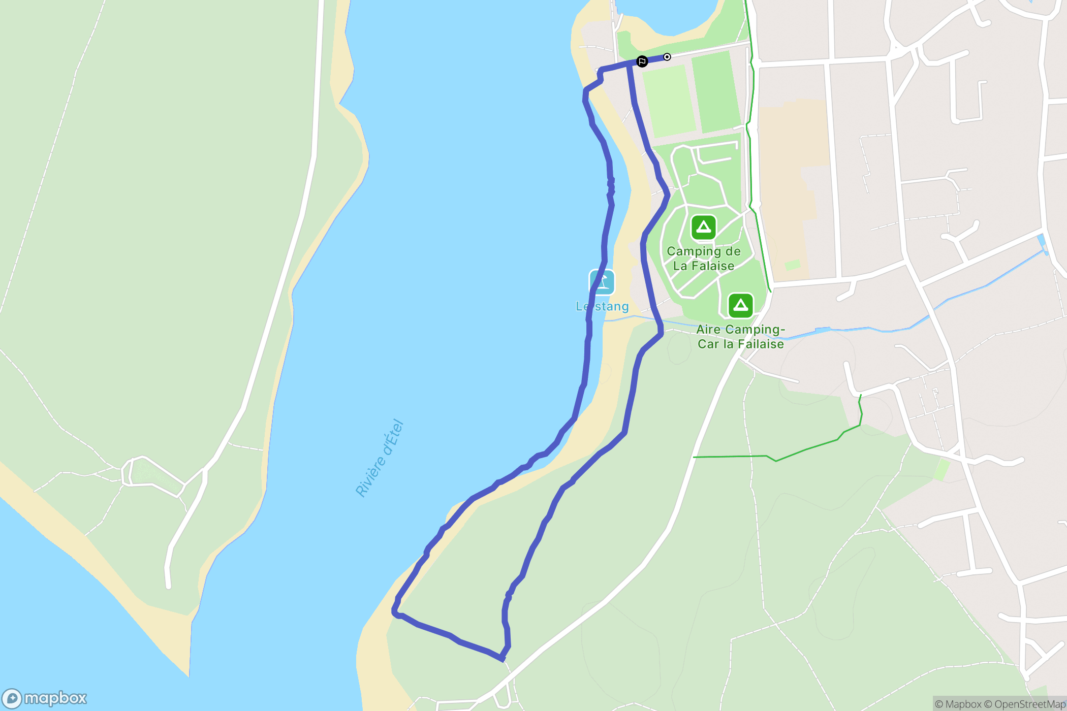 Étel : carte du parcours de randonnée - France