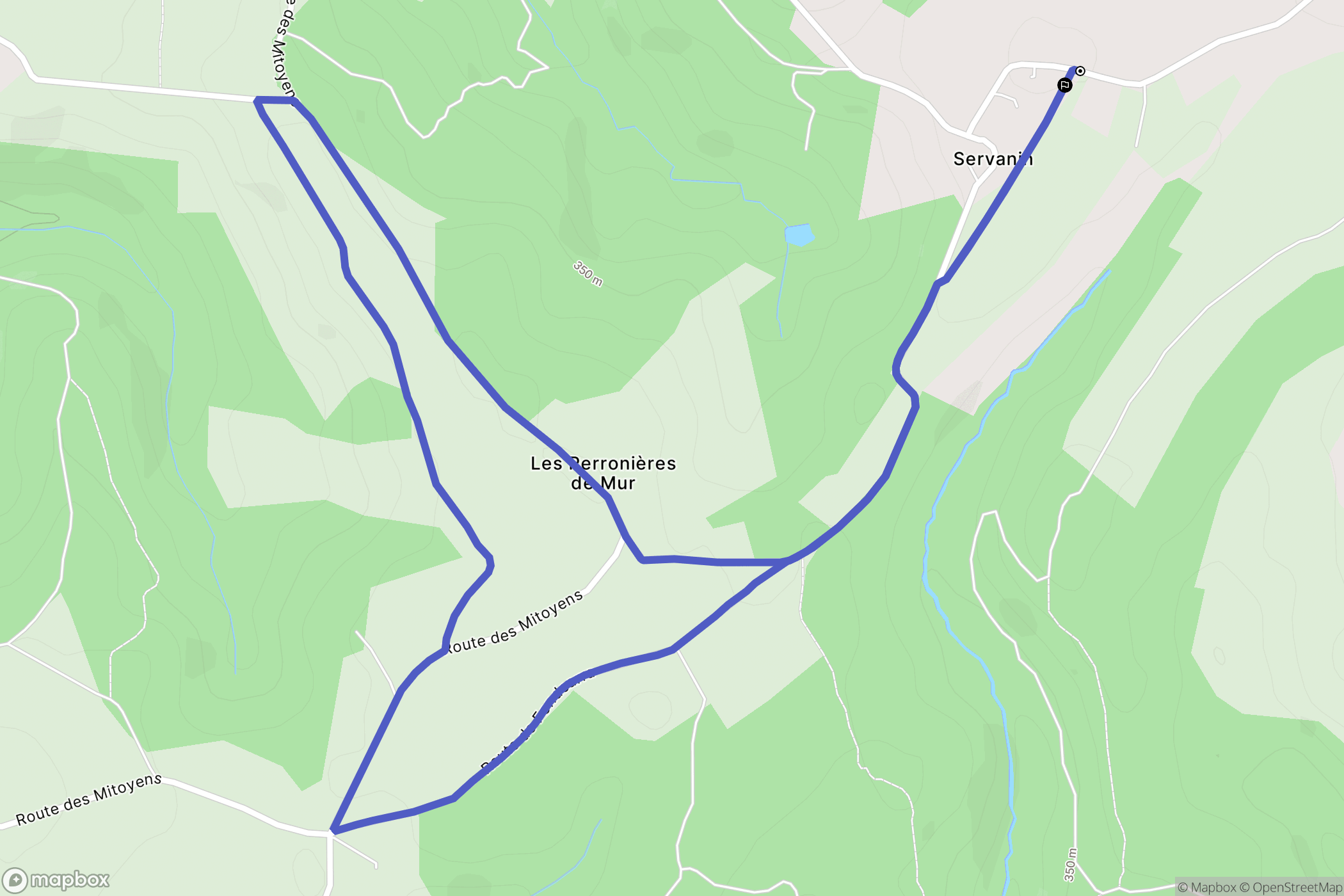 Oytier-Saint-Oblas : carte du parcours de randonnée - France