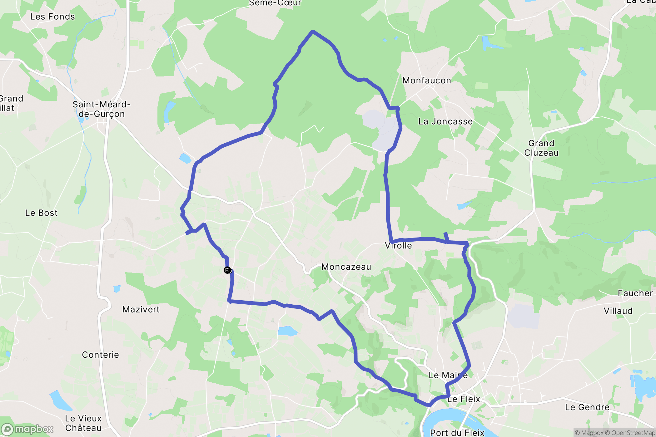 Port-Sainte-Foy-et-Ponchapt : carte du parcours de randonnée - France