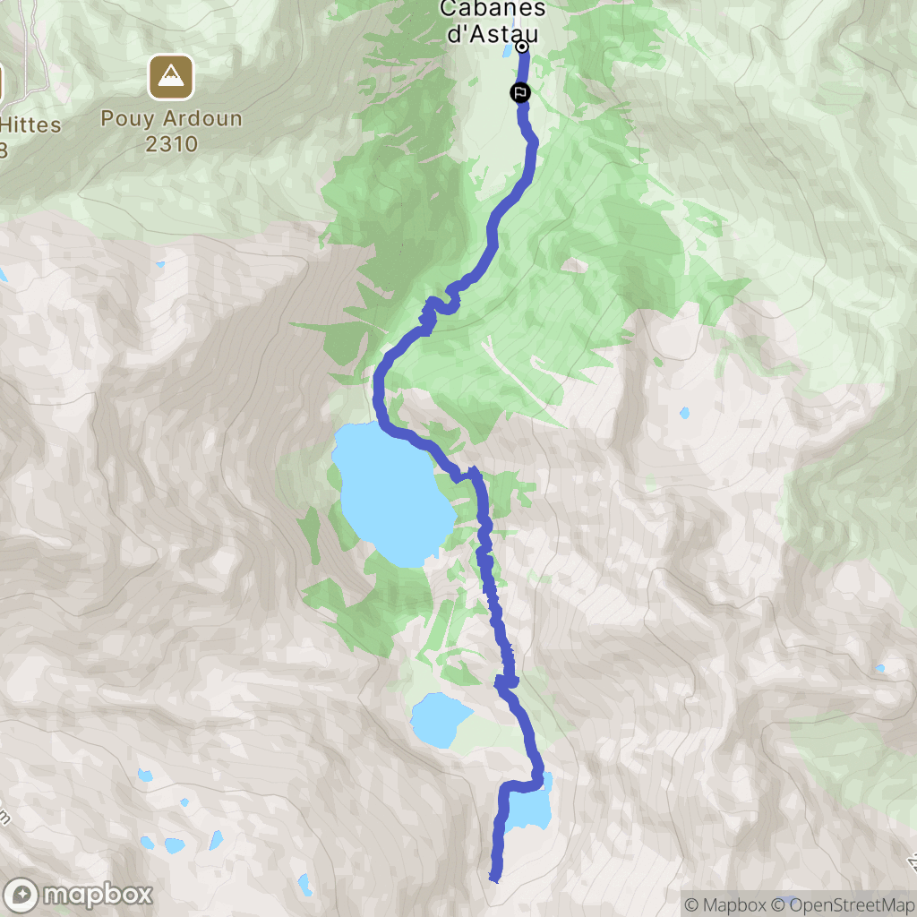 Oô : carte du parcours de randonnée - France